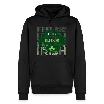 Se sentir irlandais cadeau de la Saint-Patrick - Sweat à capuche Premium bio Homme - noir - Devant - Nico (187cm)