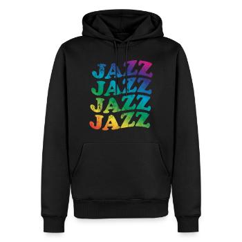 Jazz Retro - Männer Premium Bio Hoodie - Schwarz - Vorne - Nico (187cm)