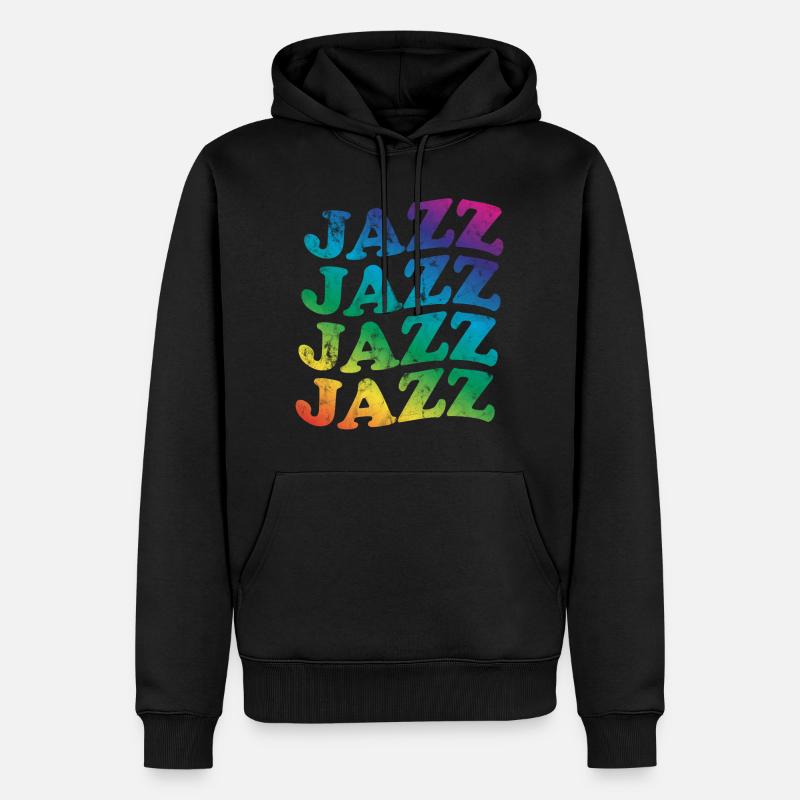 Jazz Retro - Männer Premium Bio Hoodie - Schwarz