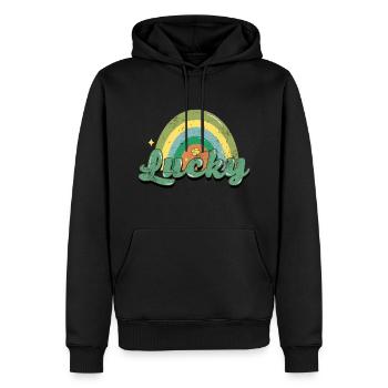 Lucky Vintage - Men’s Premium Organic Hoodie - black - Front - Nico (187cm)