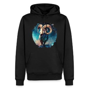 Sternzeichen Widder Geschenk - Männer Premium Bio Hoodie - Schwarz - Vorne - Nico (187cm)
