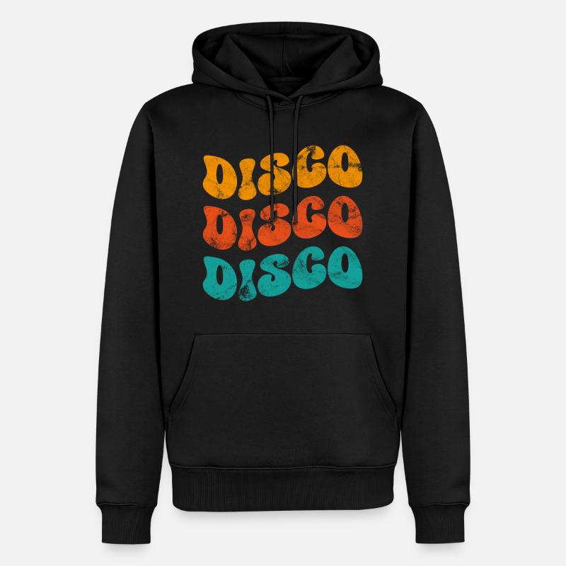 Disco Retro - Männer Premium Bio Hoodie - Schwarz
