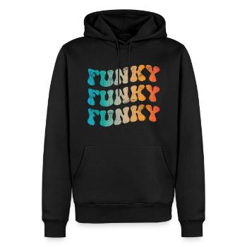 Funky Music Vintage - Men’s Premium Organic Hoodie - black - Front - Nico (187cm)