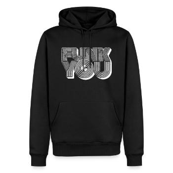 Funk vous - Sweat à capuche Premium bio Homme - noir - Devant - Nico (187cm)