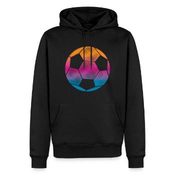 Ball Fussball Silhouette - Männer Premium Bio Hoodie - Schwarz - Vorne - Nico (187cm)