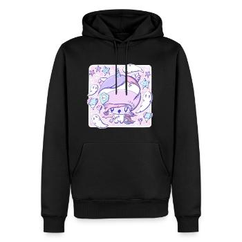 Cute zombie unicorn bubble head cutie - Men’s Premium Organic Hoodie - black - Front - Nico (187cm)