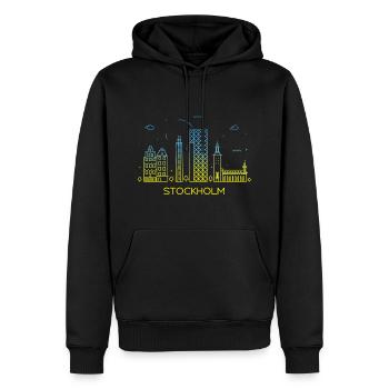 Stockholm Skyline - Ekologisk premiumluvtröja herr - svart - Fram - Nico (187cm)