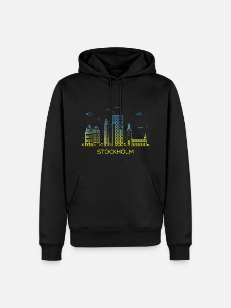 Stockholm Skyline - Men’s Premium Organic Hoodie - black