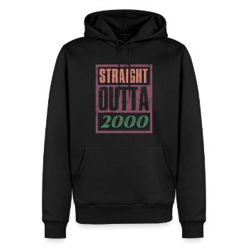 Millésime 2000 - Sweat à capuche Premium bio Homme - noir - Devant - Nico (187cm)