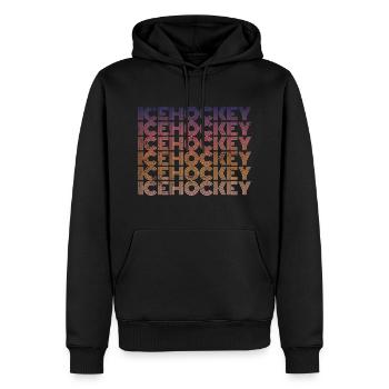 Hockey sur glace Hockey sur glace Vintage - Sweat à capuche Premium bio Homme - noir - Devant - Nico (187cm)