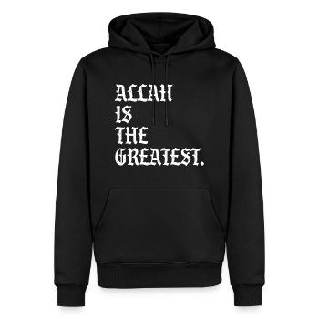 Allah is the Greatest - Men’s Premium Organic Hoodie - black - Front - Nico (187cm)