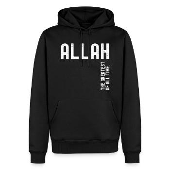 Allah the greatest of all time - Men’s Premium Organic Hoodie - black - Front - Nico (187cm)