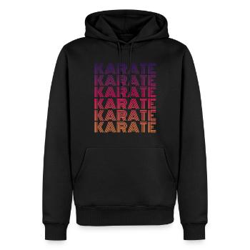Karate Vintage - Mannen Premium Bio hoodie - zwart - Voor - Nico (187cm)