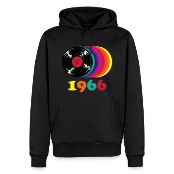 Vintage 1966 - Männer Premium Bio Hoodie - Schwarz - Vorne - Nico (187cm)