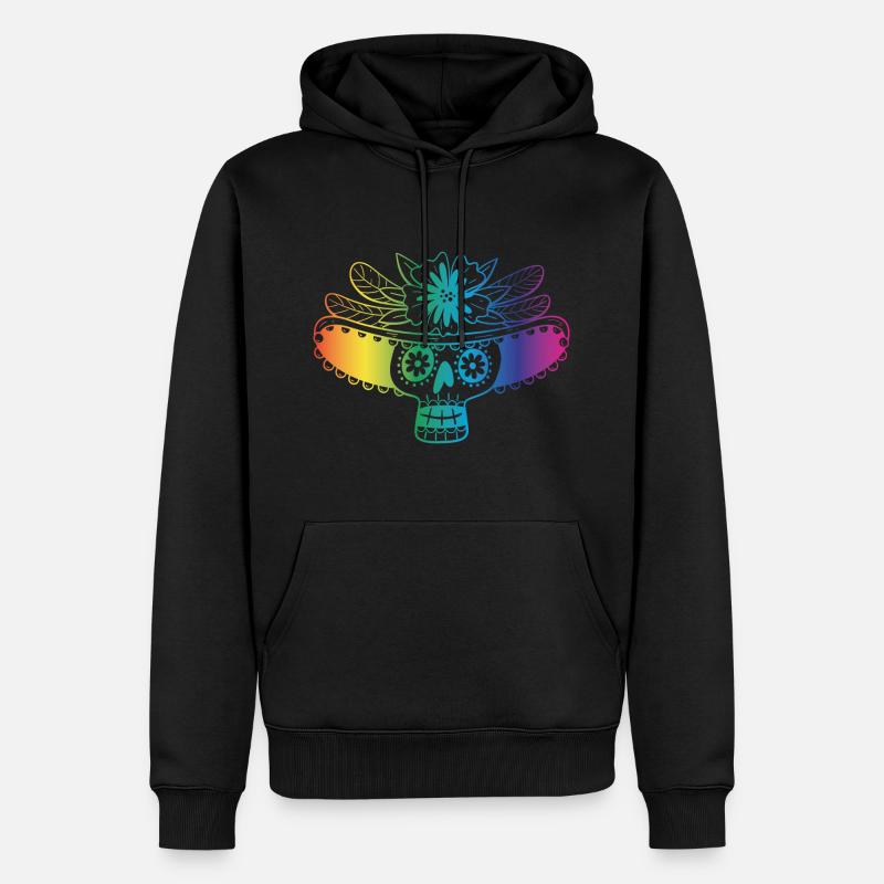 5 de mayo Crâne - Sweat à capuche Premium bio Homme - noir