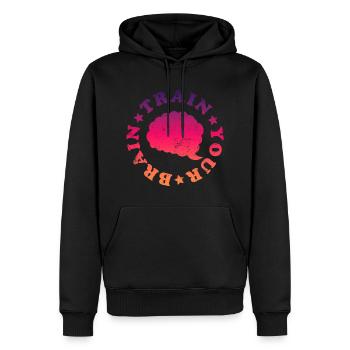 Train your Brain - Männer Premium Bio Hoodie - Schwarz - Vorne - Nico (187cm)