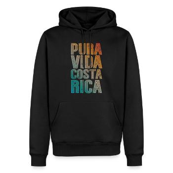 Pura Vida Costa Rica - Sweat à capuche Premium bio Homme - noir - Devant - Nico (187cm)