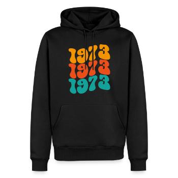 1973 Vintage - Männer Premium Bio Hoodie - Schwarz - Vorne - Nico (187cm)