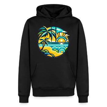tropical paradise - Männer Premium Bio Hoodie - Schwarz - Vorne - Nico (187cm)