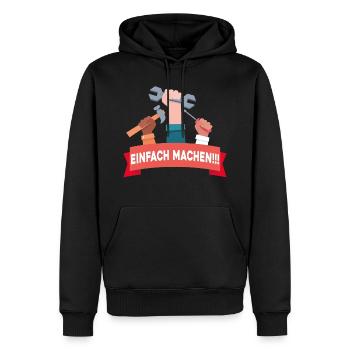 Heimwerker und Bastler - Einfach machen! - Männer Premium Bio Hoodie - Schwarz - Vorne - Nico (187cm)