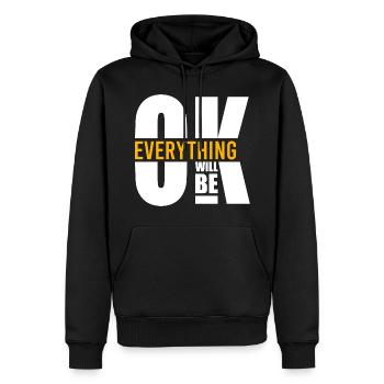 Tout ira bien Motivation - Sweat à capuche Premium bio Homme - noir - Devant - Nico (187cm)