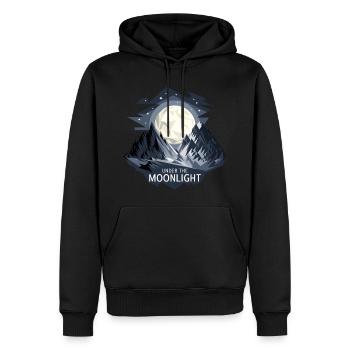 Unter dem Mondlicht - Männer Premium Bio Hoodie - Schwarz - Vorne - Nico (187cm)