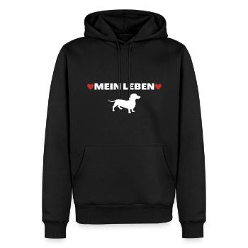 Teckel Chien Chien Chien Personne Idée Cadeau - Sweat à capuche Premium bio Homme - noir - Devant - Nico (187cm)