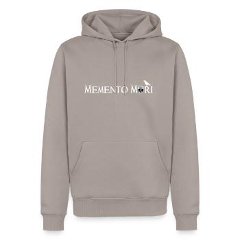 Memento Mori - - Men’s Premium Organic Hoodie - taupe - Front - Nico (187cm)
