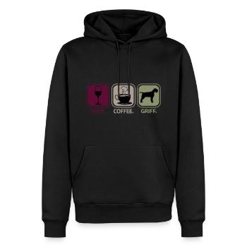 Griffon Korthals Chien pointant Maman Maman Vin Café - Sweat à capuche Premium bio Homme - noir - Devant - Nico (187cm)