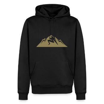Winter weiß Berge Wandern Bergsteigen Klettern - Männer Premium Bio Hoodie - Schwarz - Vorne - Nico (187cm)