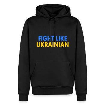 Fight like ukrainian - Sweat à capuche Premium bio Homme - noir - Devant - Nico (187cm)