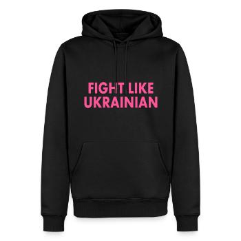 Fight like ukrainian - Männer Premium Bio Hoodie - Schwarz - Vorne - Nico (187cm)