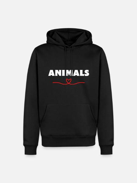 Animals Tiere Liebe - Männer Premium Bio Hoodie - Schwarz