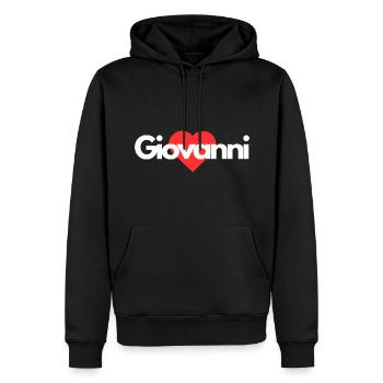 Giovanni - Männer Premium Bio Hoodie - Schwarz - Vorne - Nico (187cm)