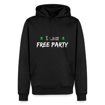 Ich mag kostenlose Party - Männer Premium Bio Hoodie - Schwarz - Vorne - Nico (187cm)