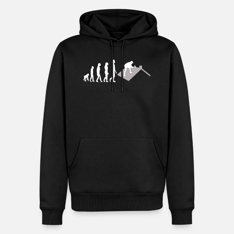 Dachdecker Evolution - Männer Premium Bio Hoodie - Schwarz