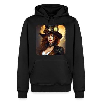 Fille Steampunk Cool - Sweat à capuche Premium bio Homme - noir - Devant - Nico (187cm)