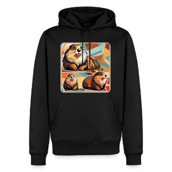 Niedliche Murmeltiere - Männer Premium Bio Hoodie - Schwarz - Vorne - Nico (187cm)