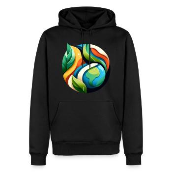 Terre artistique - Sweat à capuche Premium bio Homme - noir - Devant - Nico (187cm)