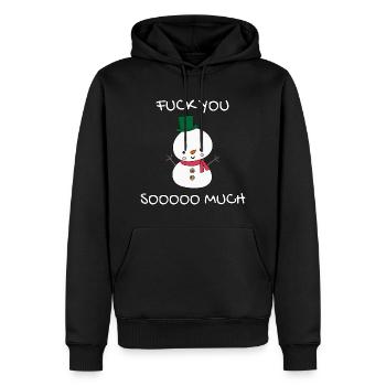 Frecher Schneemann Fuck You Soooo Much Geschenk - Männer Premium Bio Hoodie - Schwarz - Vorne - Nico (187cm)
