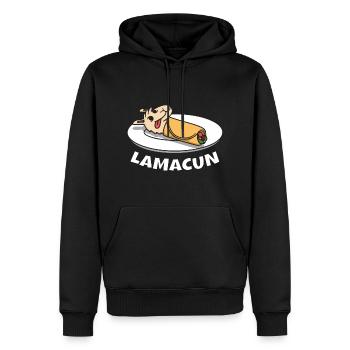 Lamacun Lama Alpaga Kebab Lahmacun Nourriture - Sweat à capuche Premium bio Homme - noir - Devant - Nico (187cm)