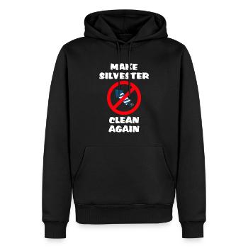 Rendre le réveillon du Nouvel An à nouveau propre Feux d’artifice Adversaires - Sweat à capuche Premium bio Homme - noir - Devant - Nico (187cm)