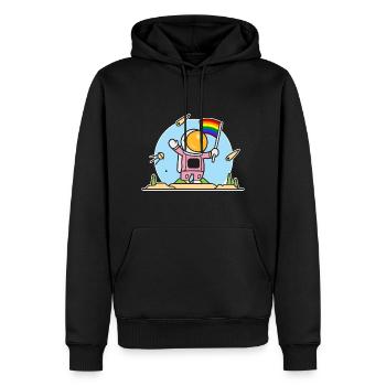 Gay astronaut - Men’s Premium Organic Hoodie - black - Front - Nico (187cm)