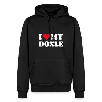 I Love My Doxle - Männer Premium Bio Hoodie - Schwarz - Vorne - Nico (187cm)