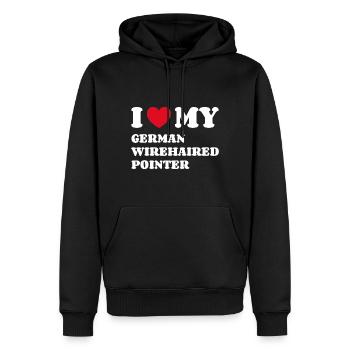 I Love My German Wirehaired Pointer Hundebesitzer - Männer Premium Bio Hoodie - Schwarz - Vorne - Nico (187cm)