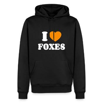 I Liebe Füchse - Männer Premium Bio Hoodie - Schwarz - Vorne - Nico (187cm)