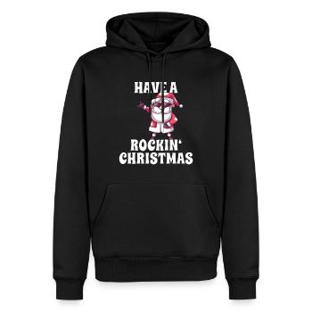 Rockiger Weihnachtsmann - Männer Premium Bio Hoodie - Schwarz - Vorne - Nico (187cm)