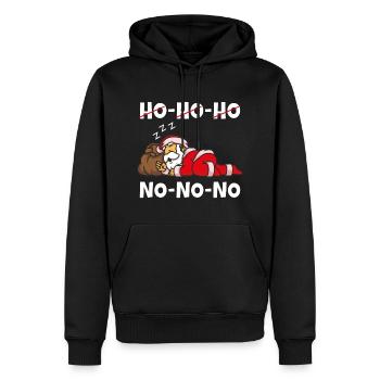 Père Noël paresseux - Sweat à capuche Premium bio Homme - noir - Devant - Nico (187cm)