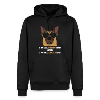 Berger allemand frais - Sweat à capuche Premium bio Homme - noir - Devant - Nico (187cm)