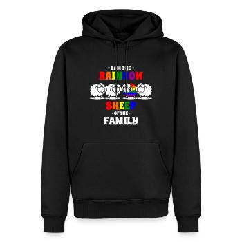 LGBTQ Arc-en-ciel Mouton Gay Lesbienne Arc-en-ciel - Sweat à capuche Premium bio Homme - noir - Devant - Nico (187cm)